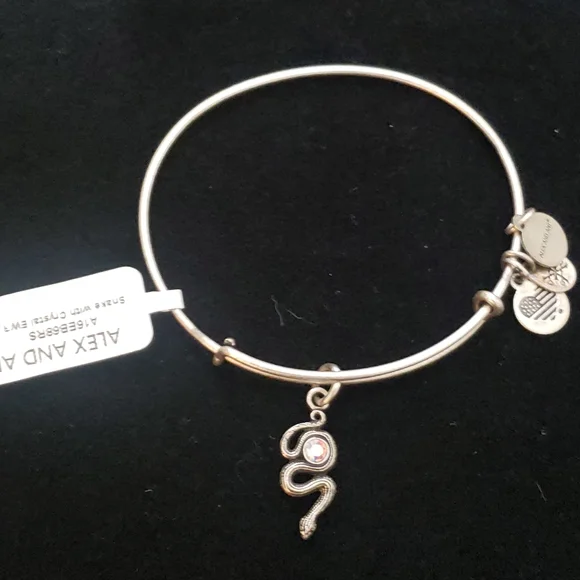 NWT Alex & Ani Rafaelian Silver Snake & Swarovski Crystal 2017 - Picture 11 of 13